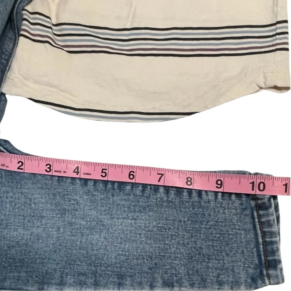 VOLCOM Jeans & Cream and Blue Striped Shirt Matching Set